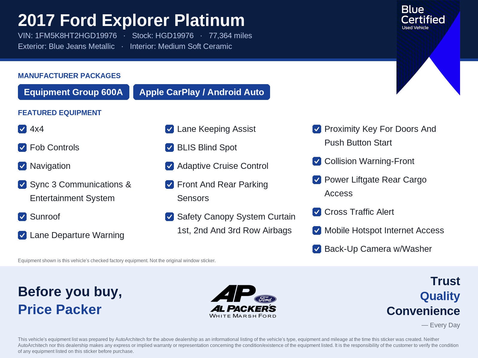 2017 Ford Explorer Platinum