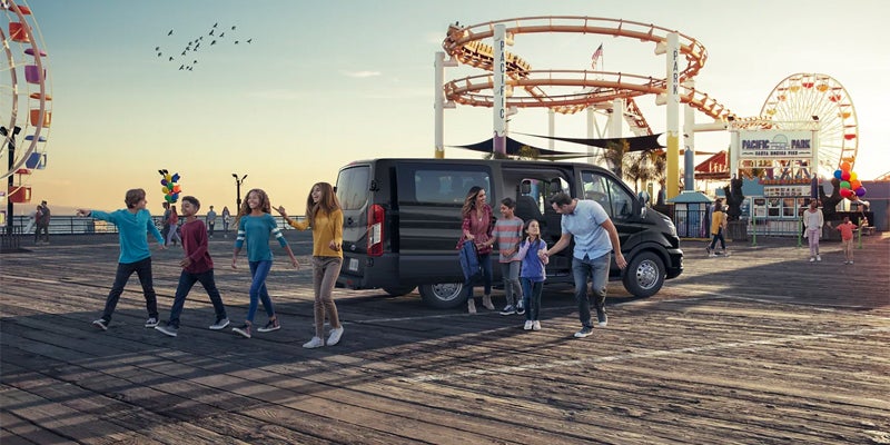 Photo of people getting out of a 2024 Ford Transit