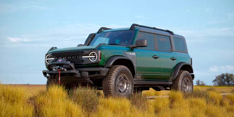 Photo of a 2024 Ford Bronco parked in tall grass