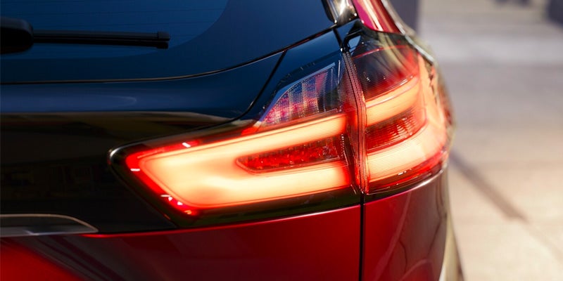 Close up view of the taillights on a 2024 Ford Edge