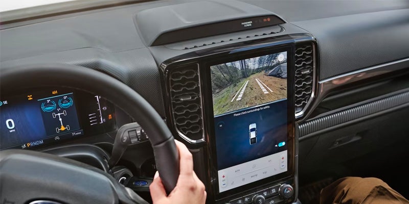 Close up view of the touchscreen of a 2024 Ford Ranger