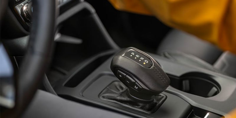 Interior view of the gear shifter of a 2024 Ford Ranger
