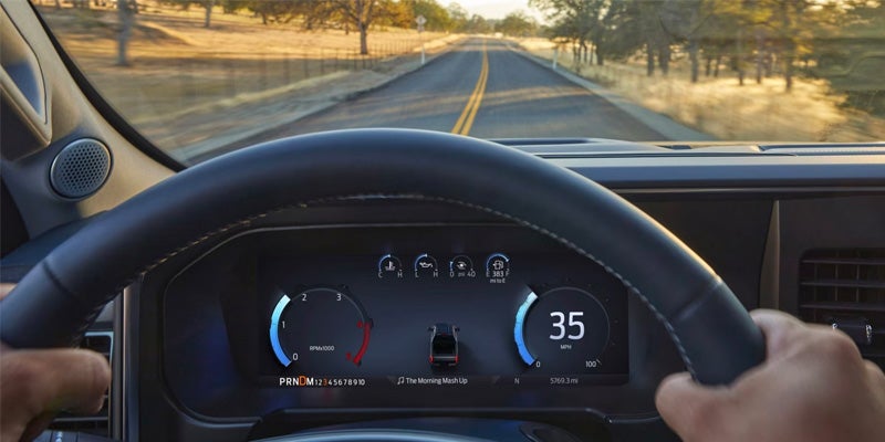 Close up view of the dashboard of a 2024 Ford Super Duty