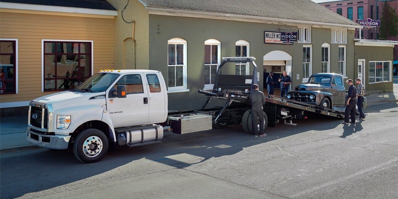 Photo of a 2024 Ford F-650 towing another vehicle