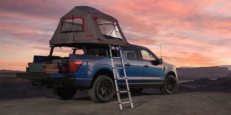 Rear-view of a 2025 Ford F-150 parked during a sunset